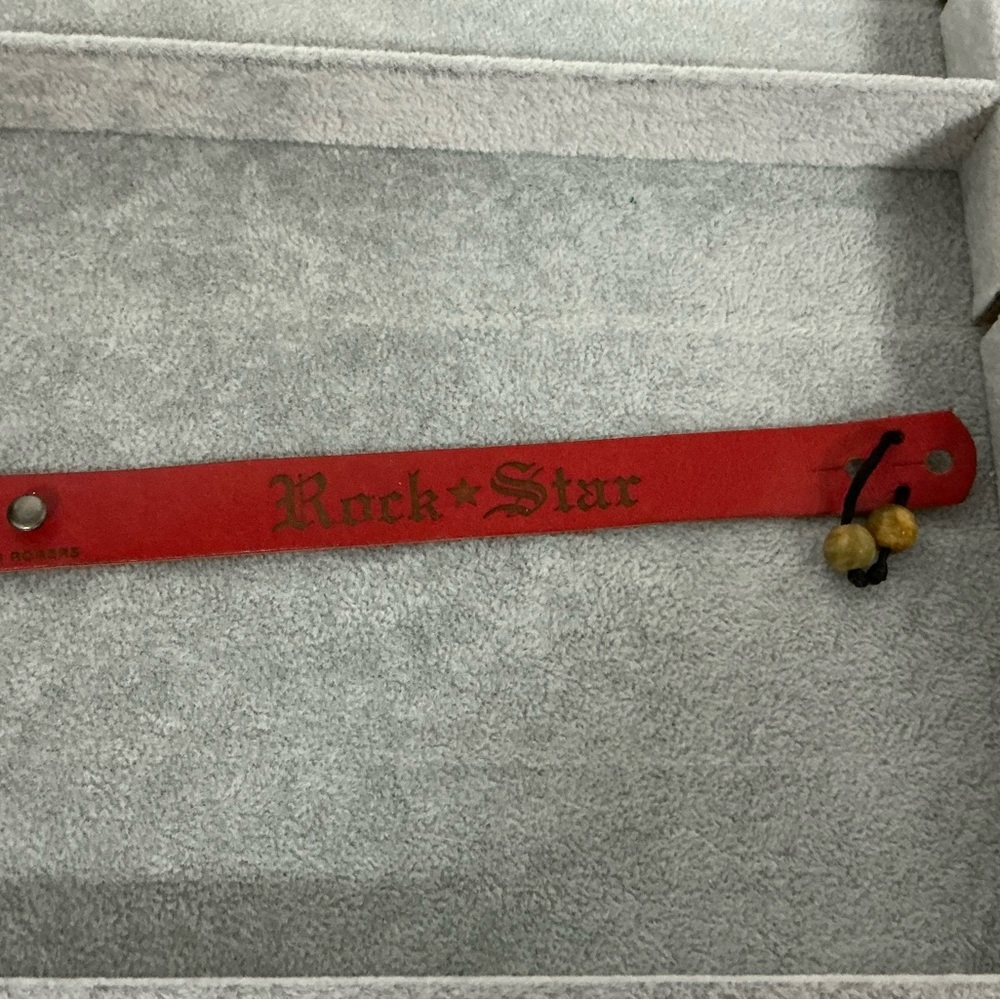 Red Rock Star Leather Bracelet